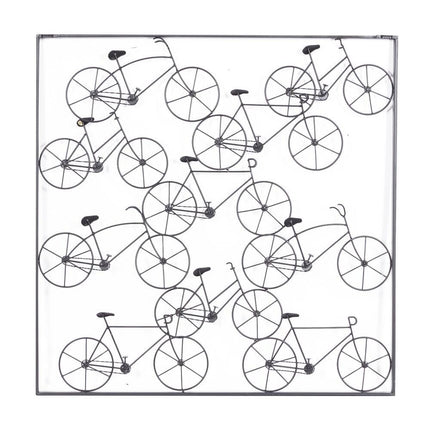 Black Frame Stacked Bike Metal Wall Art for Home Decor