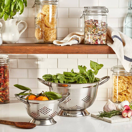 2-Piece Footed Colander Set – Durable Stainless Steel Kitchen Strainers