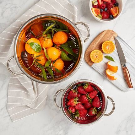 2-Piece Footed Colander Set – Durable Stainless Steel Kitchen Strainers