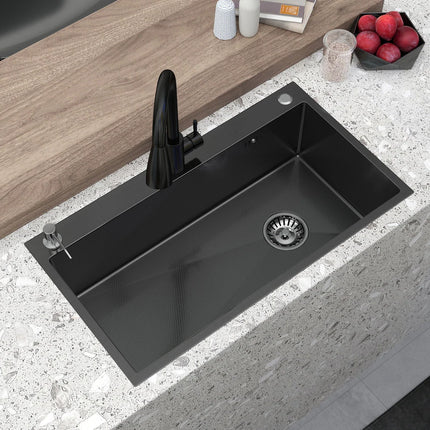 Kitchen Sink – Stainless Steel Drop-In, Single Bowl with Faucet