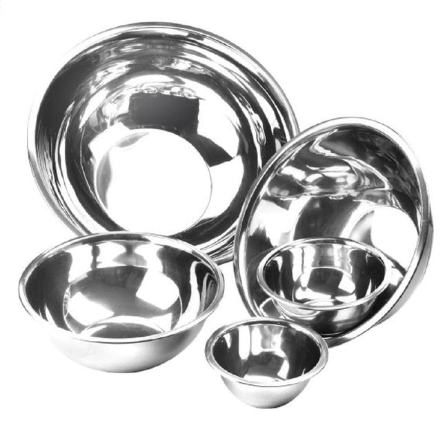 5 Piece Stainless Steel Mixing Bowl Set 0.75 1.5 3 5 8 Qt Stackable Kitchen