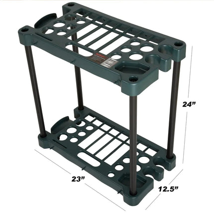 Stalwart 23" Garden Tool Organizer – Holds Up to 30 Tools, Green