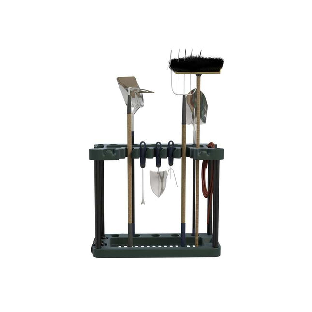 Portable Garden Tool Storage Rack – Rolling Organizer Holds 40 Tools
