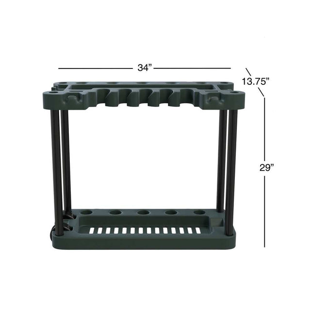 Portable Garden Tool Storage Rack – Rolling Organizer Holds 40 Tools