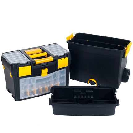 Portable Toolbox with Wheels Stackable Tool Chest with Drawers Utility Cart