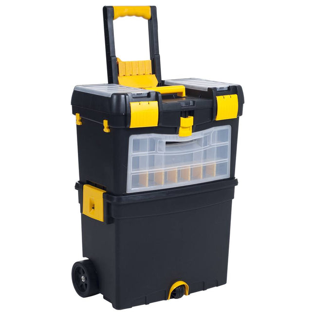 Portable Toolbox with Wheels Stackable Tool Chest with Drawers Utility Cart
