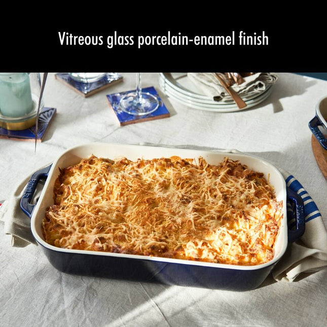 Ceramic 3-Piece Rectangular Baking Dish Set Oven Safe Casserole Dishes
