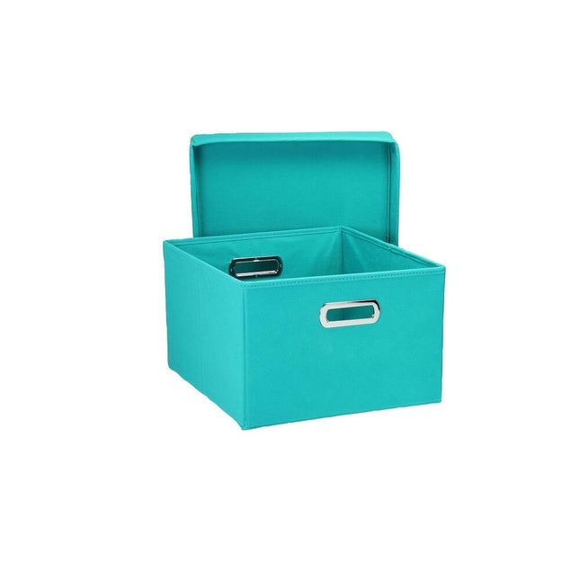 Durable Storage Boxes with Lids & Grommet Handles – 15x13x8 Inches