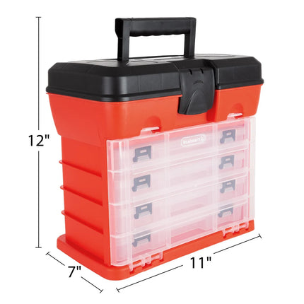 Storage Toolbox Durable Organizer Utility Box with 4 Compartments