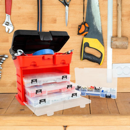 Storage Toolbox Durable Organizer Utility Box with 4 Compartments