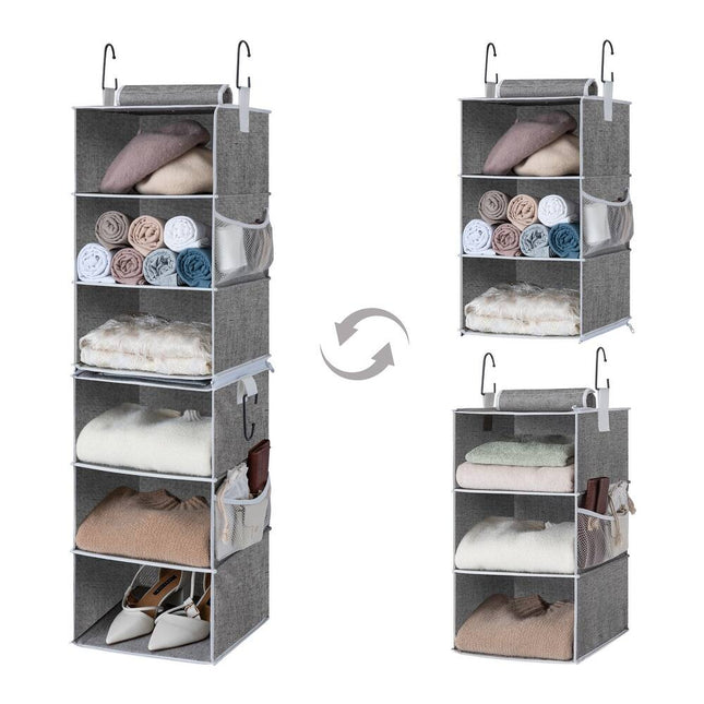 StorageWorks 6-Tier Detachable Hanging Closet Organizer – Space Saver Shelf