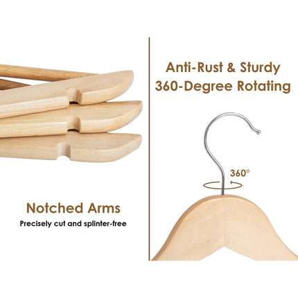 StorageWorks Wooden Clothes Hangers – Coats, Shirts, Jackets & Suits