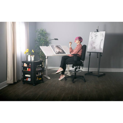 Wood Drawing Drafting Table 42-inch with Adjustable Angle Top