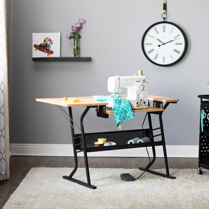 Sew Ready Eclipse Sewing Craft Table with Folding Top & Adjustable Shelf