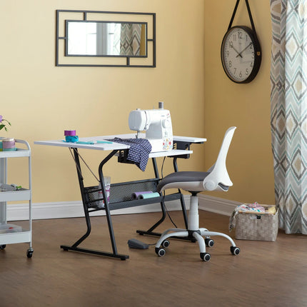 Sew Ready Eclipse Sewing Craft Table with Folding Top & Adjustable Shelf