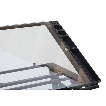 Studio Designs Futura Luxe Glass Craft Table with Built-In Storage