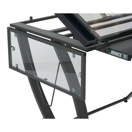 Studio Designs Futura Luxe Glass Craft Table with Built-In Storage
