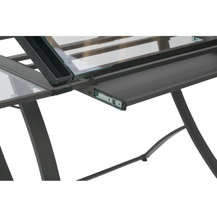 Studio Designs Futura Luxe Glass Craft Table with Built-In Storage