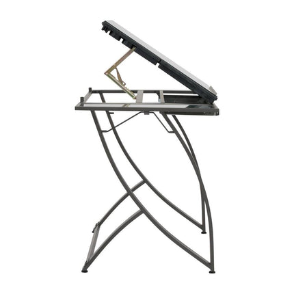 Studio Designs Futura Luxe Glass Craft Table with Built-In Storage