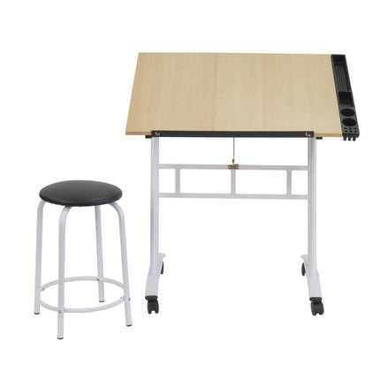 Studio Designs Craft Station with Wheels, Stool & Drafting Table