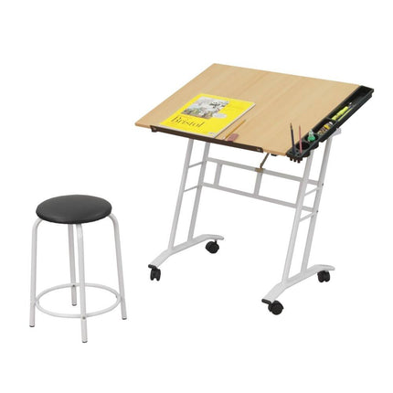 Studio Designs Craft Station with Wheels, Stool & Drafting Table