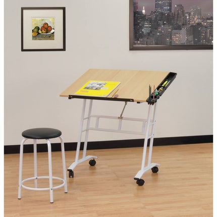 Studio Designs Craft Station with Wheels, Stool & Drafting Table