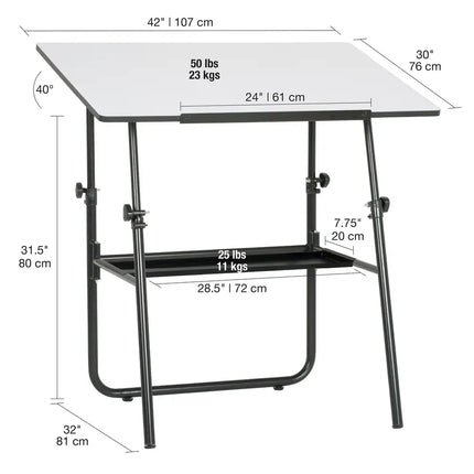Ultima Angle and Height Adjustable Drafting Desk for Drawing and Design