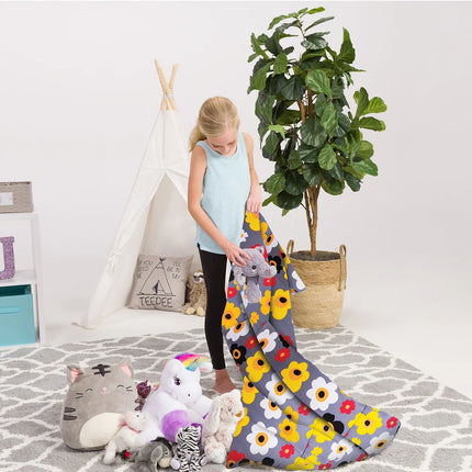 Stuffed Animal Storage Bean Bag Chair Cover Room Organizer for Kids