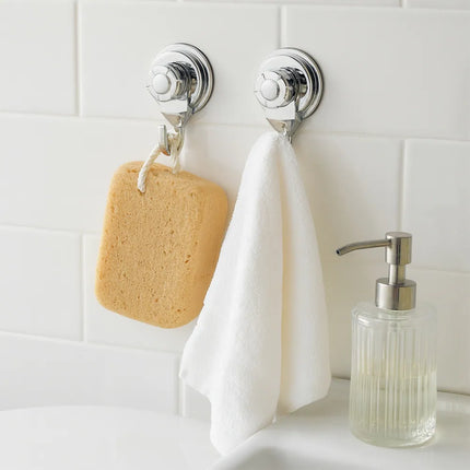 2-Pack Strong Suction Cup Hooks – Waterproof Shower Hooks