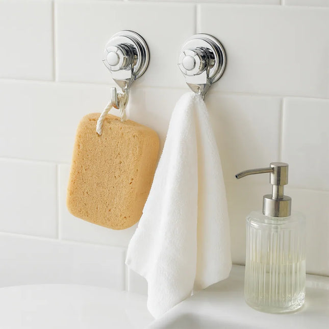 2-Pack Strong Suction Cup Hooks – Waterproof Shower Hooks
