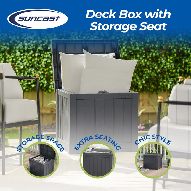 22 Gallon Outdoor Patio Deck Box Storage Seat Cyberspace 1 Pack