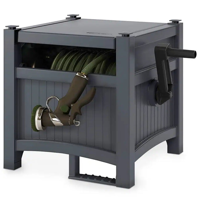 Hideaway 100' Resin Garden Hose Reel for 5/8" Hoses, Cyberspace Color Storage
