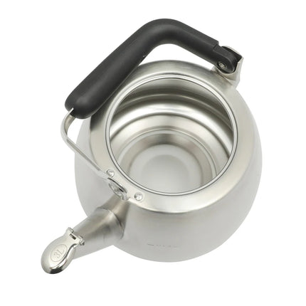 2 QT Stainless Steel Whistling Tea Kettle Heavy Gauge Brushed Finish