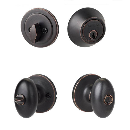 Egg-Shaped Entrance Door Knob with Keyed-Alike Deadbolt