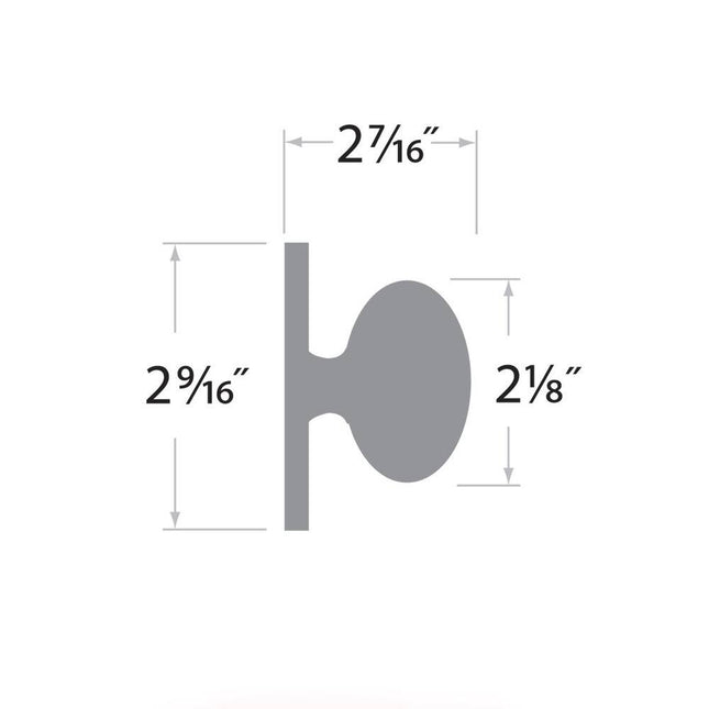 Clear Silver Mushroom Privacy Door Knob Set for Interior Doors