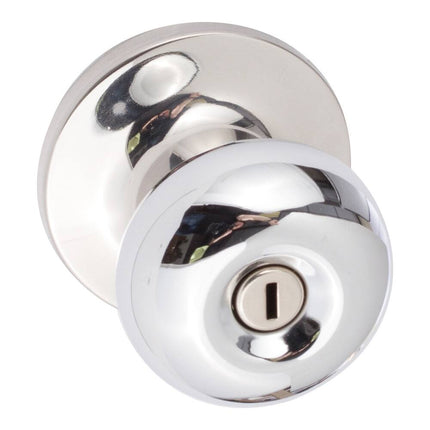 Clear Silver Mushroom Privacy Door Knob Set for Interior Doors