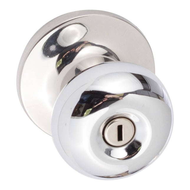 Clear Silver Mushroom Privacy Door Knob Set for Interior Doors