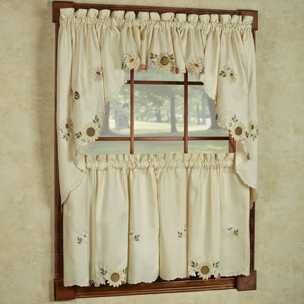 Sweet Home Collection Sunflower Kitchen Curtains – Swag, Tier & Valance