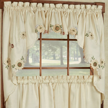 Sweet Home Collection Sunflower Kitchen Curtains – Swag, Tier & Valance