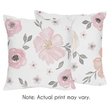 Blush Pink Grey Boho Floral Throw Pillow Covers Set of 2 18 Inch Decor