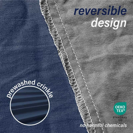 Reversible Crinkle Microfiber Duvet Cover Set – Extra Soft, Home Style