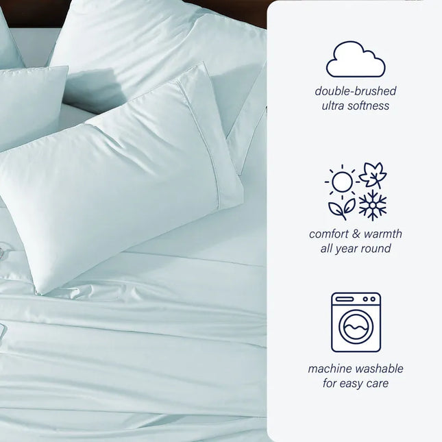 6 Piece Premium Microfiber Sheet Set Extra Pillowcases Soft Bedding Set