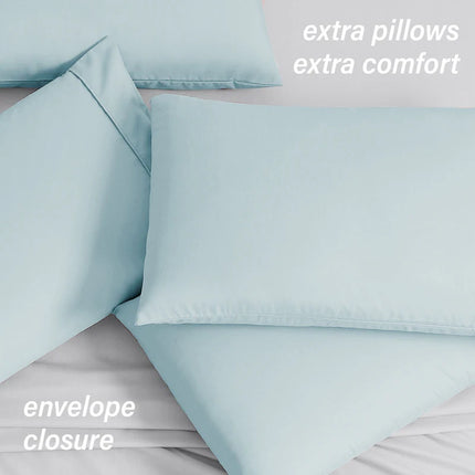 6 Piece Premium Microfiber Sheet Set Extra Pillowcases Soft Bedding Set
