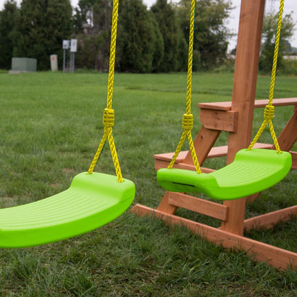 Contoured Swing Seat with Yellow Rope for Backyard Playsets 17 Inch
