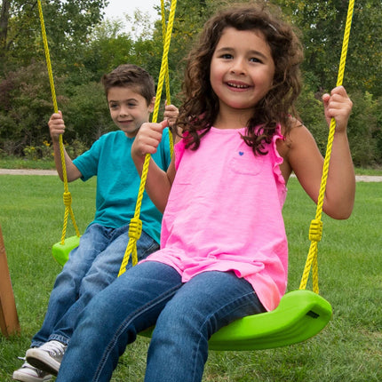 Contoured Swing Seat with Yellow Rope for Backyard Playsets 17 Inch