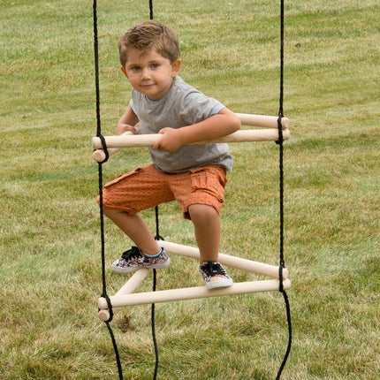 Triangle Rope Ladder – Black Nylon Ropes, 22" W x 22" L x 92" H