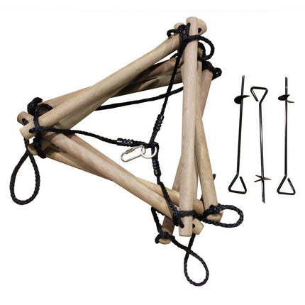 Triangle Rope Ladder – Black Nylon Ropes, 22" W x 22" L x 92" H