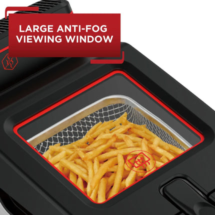 Silver Black Advanced Deep Fryer 3.5L Oil Capacity with Immersion Element