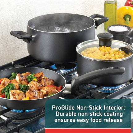 10 Piece Nonstick Cookware Set Pots and Pans Black Kitchen Essentials Set