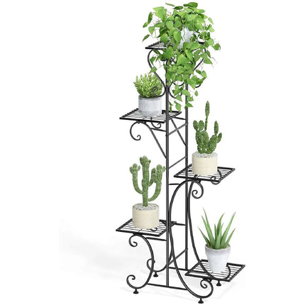 Tall 5-Tier Iron Plant Stand – Indoor & Outdoor Garden Display Rack